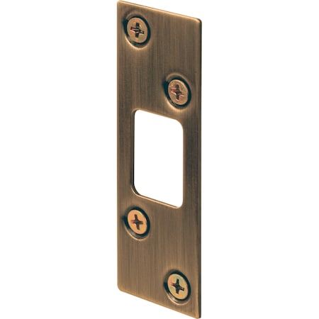 Prime-Line Antique Brass Plated, High Security Deadbolt Strike Single Pack E 2285